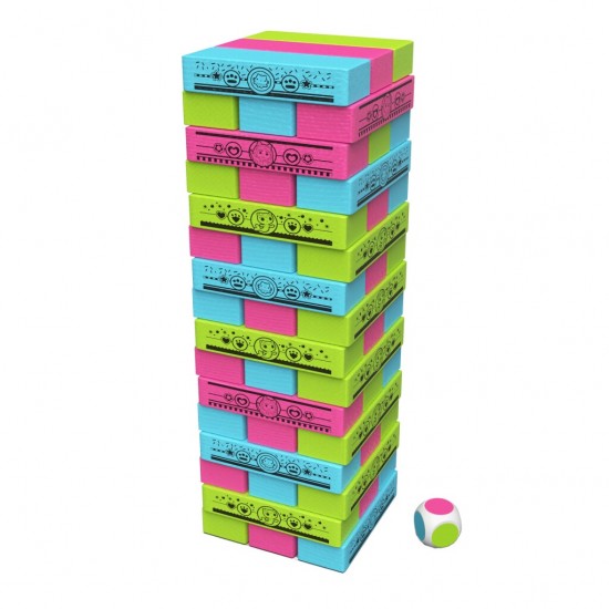 s Dollhouse Jumbling Tower Blokkentoren Spel met 48 Houten Blokjes