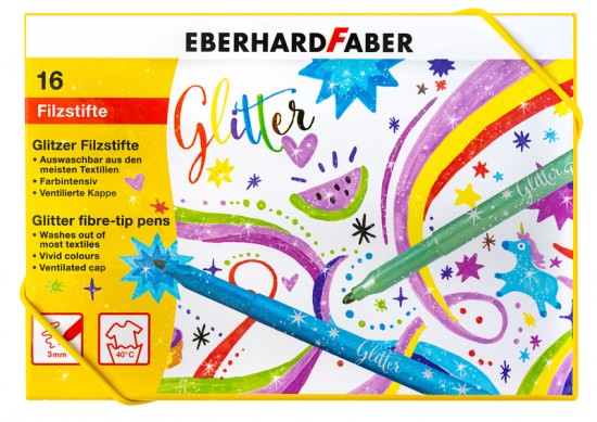 Eberhard Faber EF-551016 Viltstiften Glitter Doos 16 Kleuren