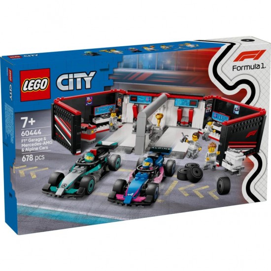 Lego City 60444 F1 Garage met Mercedes-AMG en Alpine Auto&#039