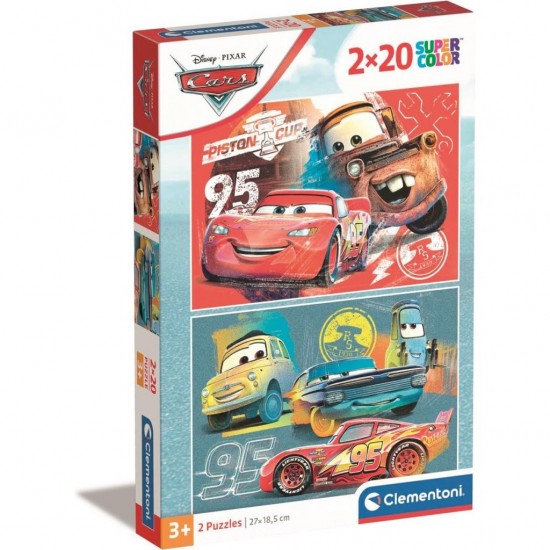 Clementoni Supercolor Puzzel Disney Cars 2x20 Stukjes