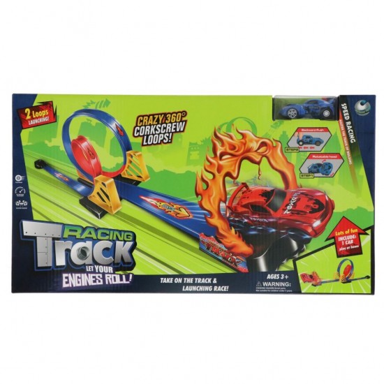 Racebaan + Vlammen en Looping Groot + Auto