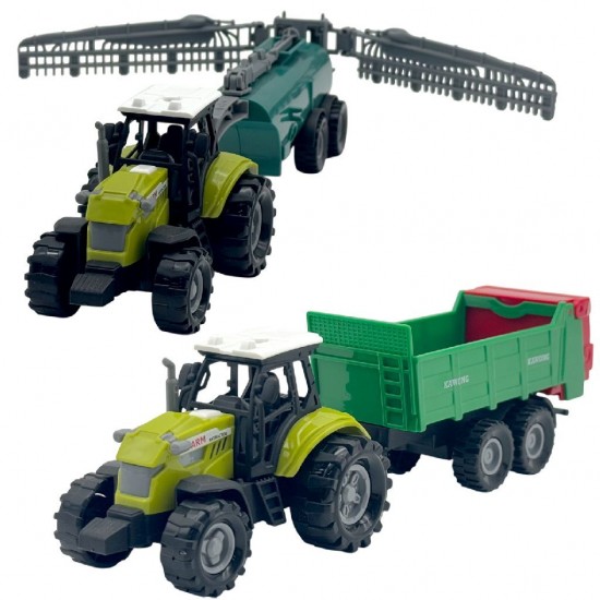 Dutch Farm Tractor met Trailer 1:48 + Licht en Geluid Assorti